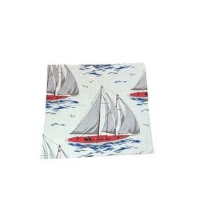 Pottery Barn Sailboat 21" Pillow Cover Sham Cotton Linen Blend Nautical